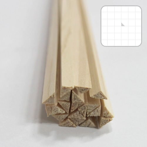 미니어처 건축모형 목재 재료 히노끼(편백)삼각봉△x5x900mm(20개)
