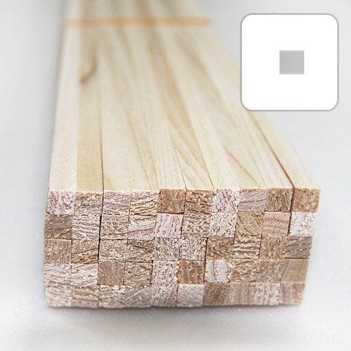 미니어처 건축모형 목재 재료 히노끼(편백)각재 6X6X900mm(50개)