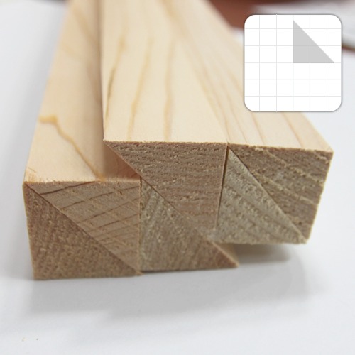 미니어처 건축모형 목재 재료 히노끼(편백)삼각봉△x25x900mm(6개)