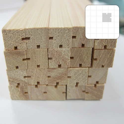 미니어처 건축모형 목재 재료 히노끼(편백)각재가공봉(양날)15X900mm(20개)