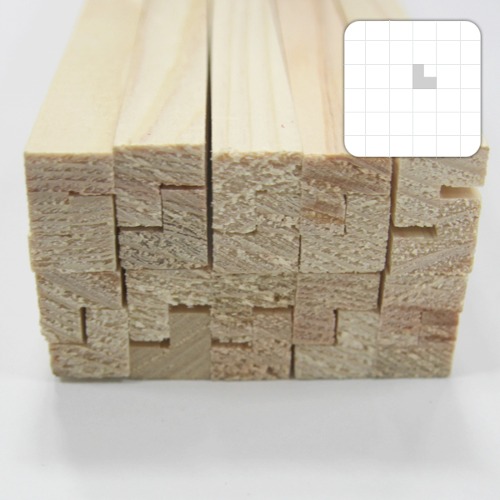 미니어처 건축모형 목재 재료 히노끼(편백)각재가공봉(L형)10X900mm(20개)