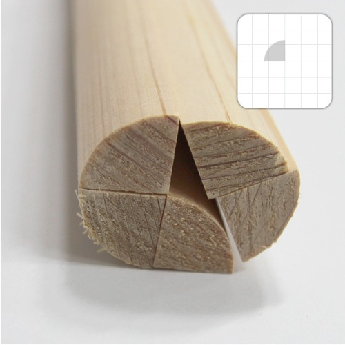 미니어처 건축모형 목재 재료 히노끼(편백)원형가공봉 1/4X25ΦX900mm(5개)