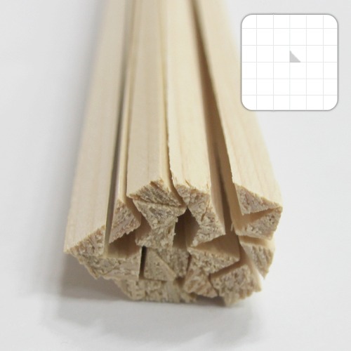미니어처 건축모형 목재 재료 히노끼(편백)삼각봉△x7x900mm(20개)