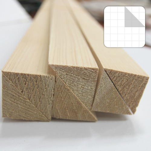 미니어처 건축모형 목재 재료 히노끼(편백)삼각봉△x30x900mm(6개)