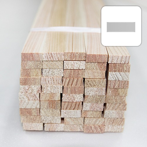 미니어처 건축모형 목재 재료 히노끼(편백)각재 6X15X900mm(50개)