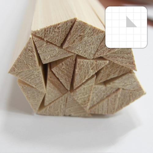 미니어처 건축모형 목재 재료 히노끼(편백)삼각봉△x15x900mm(20개)