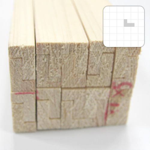 미니어처 건축모형 목재 재료 히노끼(편백)각재가공봉(L형)10X15X900mm(20개)