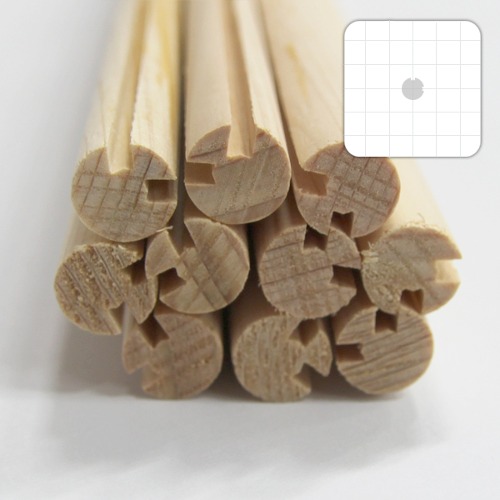 미니어처 건축모형 목재 재료 히노끼(편백)원형가공봉 양날 10Φ*900mm(10개)
