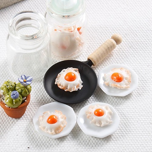 리틀핑거.[간식토핑] 계란후라이 - 4pcs 유리병세트 미니어쳐음식